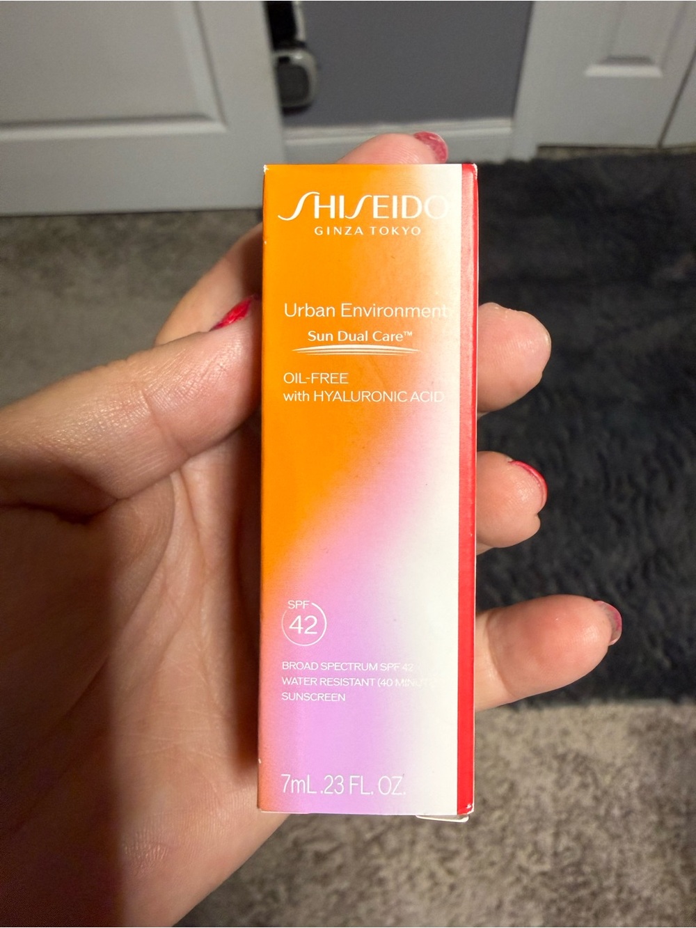 Shiseido Sunscreen Pack with Orange and Pink Gradient